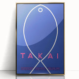 Minimalist Fish Outline - Modern Wall Art with Bold Blue Graphic Design