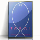 Minimalist Fish Outline - Modern Wall Art with Bold Blue Graphic Design