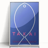 Minimalist Fish Outline - Modern Wall Art with Bold Blue Graphic Design