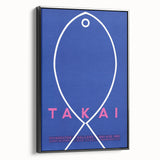 Minimalist Fish Outline - Modern Wall Art with Bold Blue Graphic Design