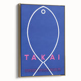 Minimalist Fish Outline - Modern Wall Art with Bold Blue Graphic Design