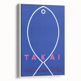 Minimalist Fish Outline - Modern Wall Art with Bold Blue Graphic Design