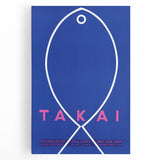 Minimalist Fish Outline - Modern Wall Art with Bold Blue Graphic Design