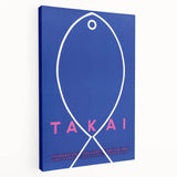 Minimalist Fish Outline - Modern Wall Art with Bold Blue Graphic Design