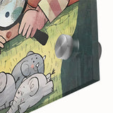 Playful Boys Room Wall Art – Girl Exploring with Elephants