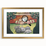 Playful Boys Room Wall Art – Girl Exploring with Elephants