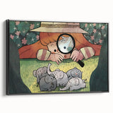 Playful Boys Room Wall Art – Girl Exploring with Elephants