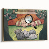 Playful Boys Room Wall Art – Girl Exploring with Elephants