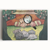Playful Boys Room Wall Art – Girl Exploring with Elephants