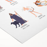 Ancient Greek Gods Educational Wall Art - Kids' Learning Poster