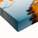 Black and white landscape art painting on stretched canvas, depicting a tree in fall, ideal for bedroom wall decor.