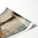 Textured Abstract Tree - Gold & Earthy Living Room Wall Art