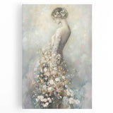 Abstract figurative stretched canvas art showcasing vibrant colors and dynamic shapes, perfect for modern decor in living spaces or galleries.