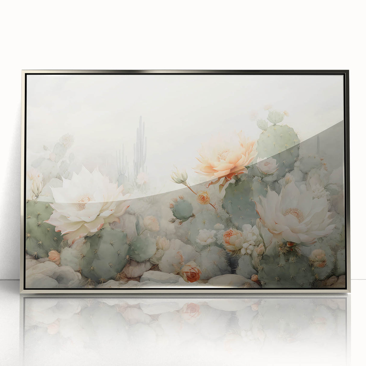 Framed abstract floral wall art with silver accents, showcasing vibrant colors and intricate designs, perfect for modern home decor enhancement.
