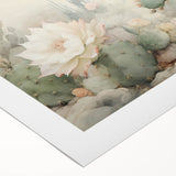 Colorful abstract floral wall art on rolled canvas, showcasing vibrant hues of pink, blue, and yellow, perfect for modern decor. Packaged securely in a cardboard tube for safe shipping.