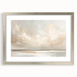 Abstract landscapes wall art framed in silver with a mat, showcasing vibrant colors and modern design, perfect for enhancing contemporary decor.