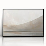 Framed abstract landscape wall art showcasing vibrant colors and fluid shapes, set in a sleek black frame, perfect for modern home decor. This piece adds a contemporary touch to any interior space.