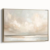 Framed abstract landscape wall art featuring a gold-accented design with textured details, displayed from a side view to highlight its elegant profile and modern aesthetic.