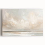 Abstract landscape wall art in vibrant shades of blue and green, presented on a stretched canvas, showcasing a modern artistic interpretation of nature. Perfect for enhancing contemporary interiors.