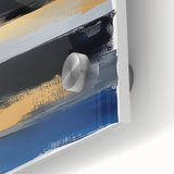 Modern Abstract Wall Art – Bold Stripes in Gold and Blue