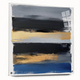 Modern Abstract Wall Art – Bold Stripes in Gold and Blue