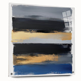 Modern Abstract Wall Art – Bold Stripes in Gold and Blue