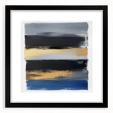 Modern Abstract Wall Art – Bold Stripes in Gold and Blue
