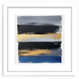 Modern Abstract Wall Art – Bold Stripes in Gold and Blue