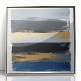 Modern Abstract Wall Art – Bold Stripes in Gold and Blue