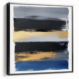 Modern Abstract Wall Art – Bold Stripes in Gold and Blue