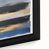 Modern Abstract Wall Art – Bold Stripes in Gold and Blue