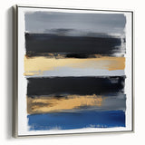 Modern Abstract Wall Art – Bold Stripes in Gold and Blue