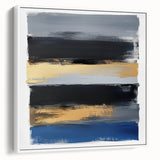 Modern Abstract Wall Art – Bold Stripes in Gold and Blue