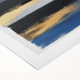 Modern Abstract Wall Art – Bold Stripes in Gold and Blue