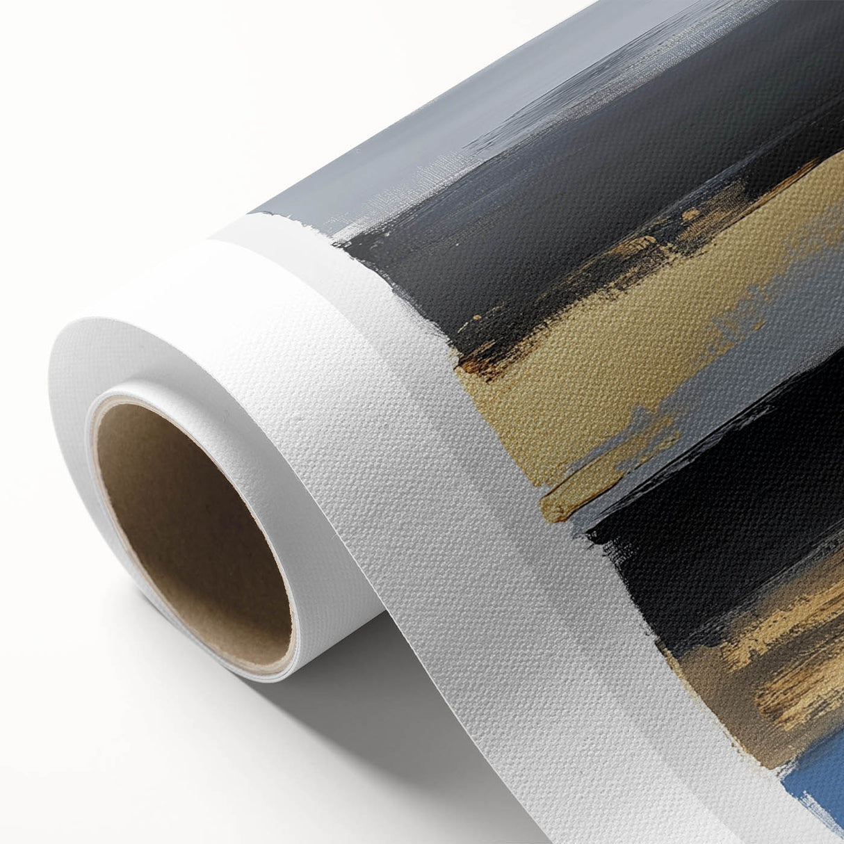 Modern Abstract Wall Art – Bold Stripes in Gold and Blue