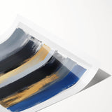 Modern Abstract Wall Art – Bold Stripes in Gold and Blue