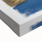Modern Abstract Wall Art – Bold Stripes in Gold and Blue