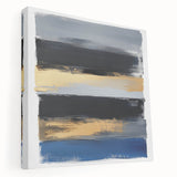 Modern Abstract Wall Art – Bold Stripes in Gold and Blue