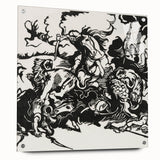 Franz Marc's Lion Hunt (1913) - Bold Black & White Expressionist Art