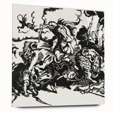 Franz Marc's Lion Hunt (1913) - Bold Black & White Expressionist Art