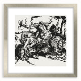 Franz Marc's Lion Hunt (1913) - Bold Black & White Expressionist Art