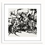 Franz Marc's Lion Hunt (1913) - Bold Black & White Expressionist Art