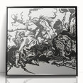 Franz Marc's Lion Hunt (1913) - Bold Black & White Expressionist Art