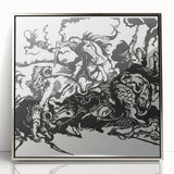 Franz Marc's Lion Hunt (1913) - Bold Black & White Expressionist Art