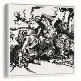 Franz Marc's Lion Hunt (1913) - Bold Black & White Expressionist Art