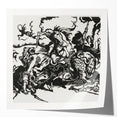 Franz Marc's Lion Hunt (1913) - Bold Black & White Expressionist Art