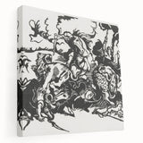 Franz Marc's Lion Hunt (1913) - Bold Black & White Expressionist Art