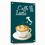 Large abstract wall art on acrylic glass depicting vibrant food and drink motifs, ideal for dining room decor.