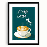 Extra large abstract art print featuring vibrant, colorful splashes on a textured canvas, framed in black.