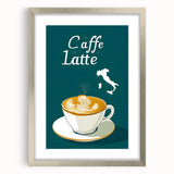 Textured abstract art print in cool gray and blue shades, framed in silver, suitable for bedroom ambiance.